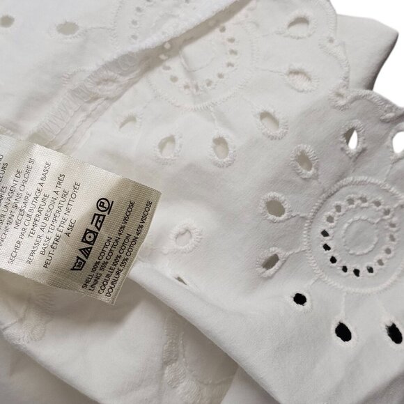Anthropologie Maeve Sleeveless Eyelet Romper Size Small White Embroidered NWT - Picture 13 of 13